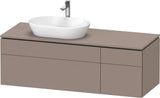 Duravit L-Cube Waschtischunterbau 1420 mm Taupe supermatt mit Tip-On Technik