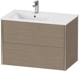 Duravit XViu Waschtischunterbau 810 mm wandhängend mit 2 Schubkästen, weiß matt, für Waschtisch links