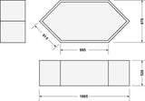 DURAVIT Wannenträger D-Code für Badewannen 670x1570x515 mm aus Polystyrol