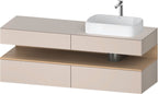 taupe matt / Nische eiche natur, mit Siphonausschnitt und Schürze / sonstige