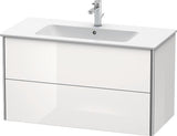 Duravit XSQUARE Waschtischunterbau 1010 mm s-matt mit 2 Schubkästen und Ahorn Innenausstattung