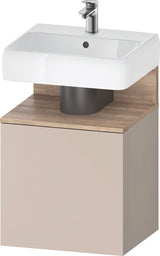 DURAVIT Qatego Waschtischunterbau 490 mm wandhängend, 1 Tür links, Weiß Matt mit Eiche Schwarz Nische