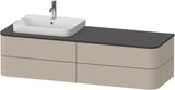 DURAVIT Happy D.2 Konsolenwaschtischunterbau 1600 mm taupe supermatt mit Tip-on und LED