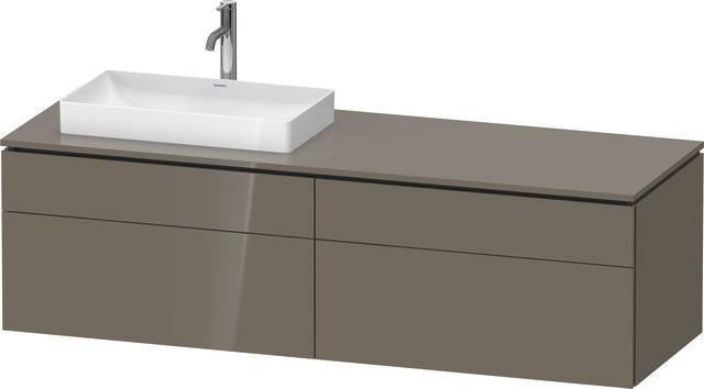 Duravit L-Cube Waschtischunterbau 1620 mm dolomiti grey hochglanz mit Tip-On-Technik