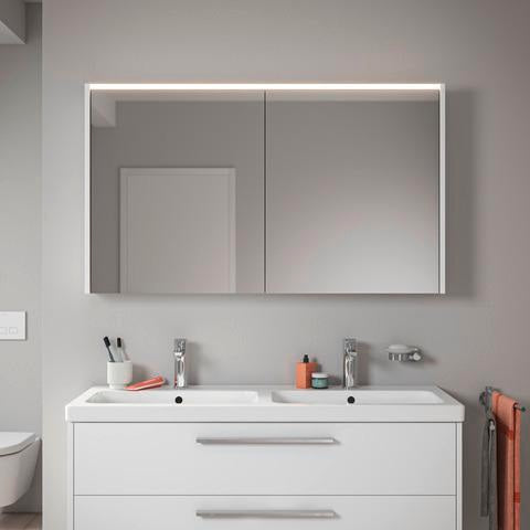 DURAVIT D-Code Spiegelschrank 1200 mm mit LED-Beleuchtung, 2 Türen, Front- und Innenspiegel