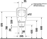 DURAVIT Design Classics Urinal Utronic – Elektronisches Urinal mit Netzanschluss, ohne Fliege, weiß