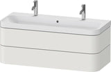 Duravit Waschtischset Happy D.2 Plus 1175 mm Taupe Supermatt mit Möbelwaschtisch und Nussbaum-Einrichtungssystem