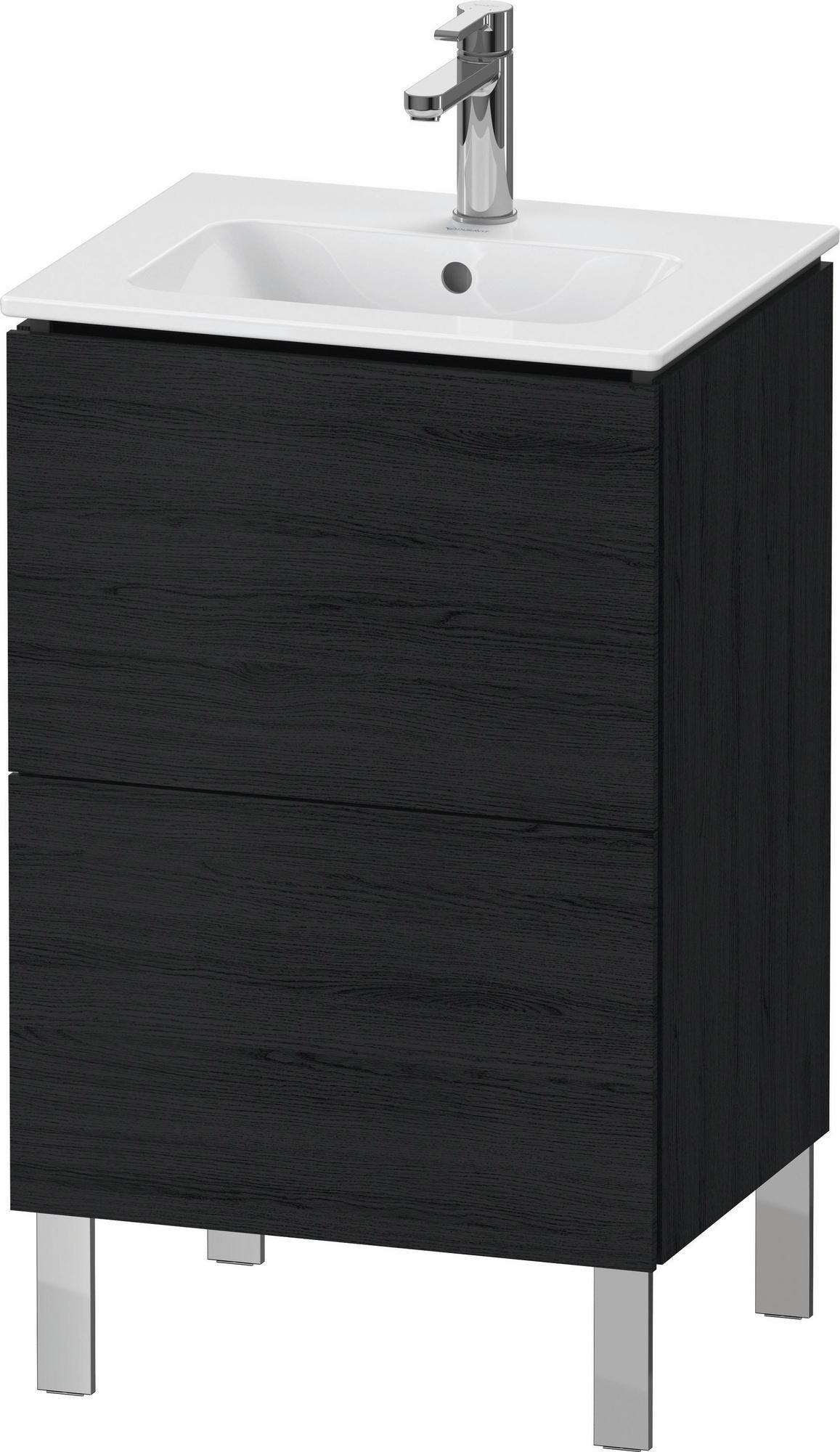 Duravit L-Cube Waschtischunterbau bodenstehend, 2 Auszüge, Weiß Matt, 520 mm