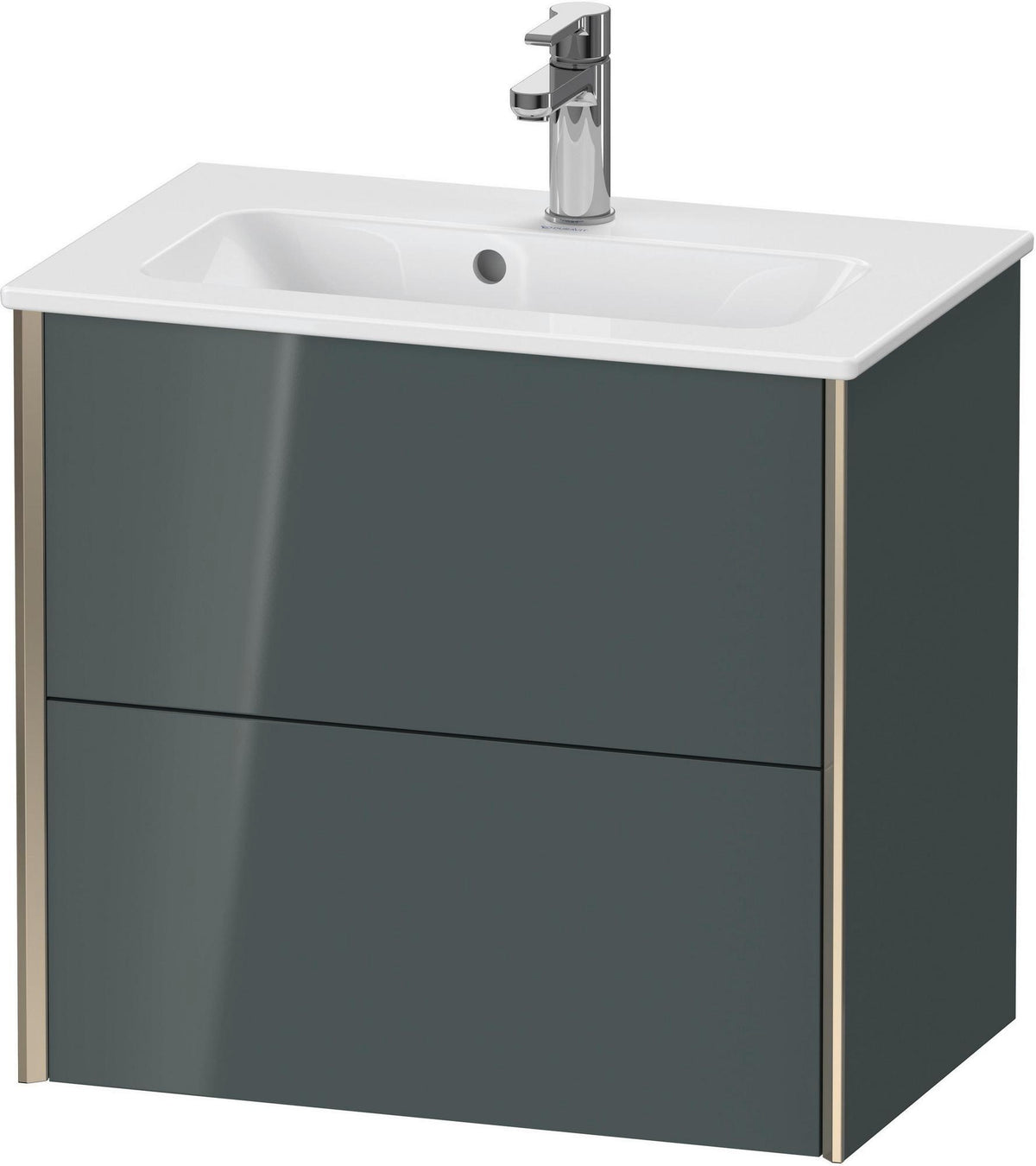 DURAVIT XViu Waschtischunterbau wandhängend 610 mm, 2 Schubladen, champagner matt/weiß matt
