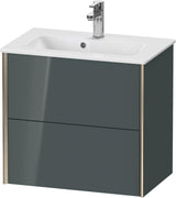 DURAVIT XViu Waschtischunterbau wandhängend 610 mm, 2 Schubladen, champagner matt/weiß matt