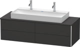 DURAVIT XSquare Waschtischunterbau 1400 mm, 4 Schubkästen, betongrau matt, wandhängend