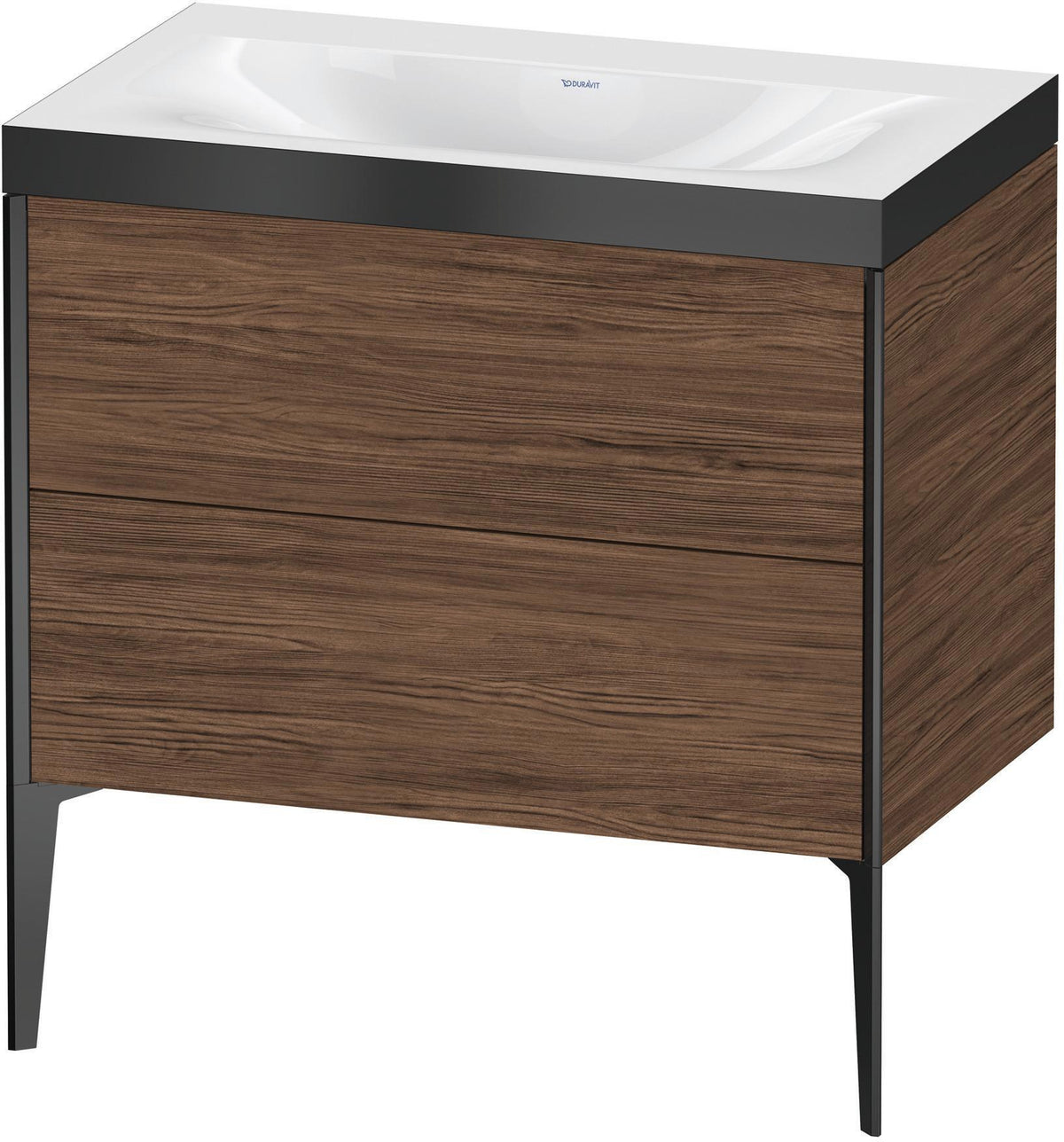 Duravit XViu c-bonded Waschtischset bodenstehend 800 mm mit 2 Auszügen, Push-Open und Soft-Close