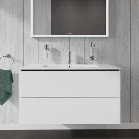 Duravit L-Cube Waschtischunterbau 1020 mm taupe matt – wandhängend, 2 Schubkästen, Tip-On