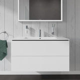 Duravit L-Cube Waschtischunterbau 1020 mm taupe matt – wandhängend, 2 Schubkästen, Tip-On