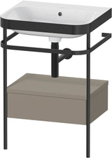 DURAVIT Happy D.2 c-bonded Waschtischset mit Metallkonsole, 575 mm, Weiß