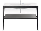 DURAVIT XViu c-bonded Waschtischset 1200 mm in Schwarz Matt mit Metallkonsole und apricot pearl Hochglanz