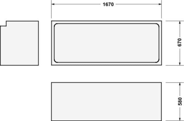 DURAVIT D-Neo Wannenträger für Badewanne 1500x750 mm – Polystyrol, rechteckig, 580 mm hoch