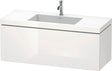 DURAVIT L-Cube c-bonded Waschtischset 1200 mm mit Vero Air Waschtisch, 1 Auszug, Weiß Hochglanz – Wandmontage