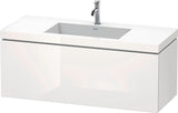 DURAVIT L-Cube c-bonded Waschtischset 1200 mm mit Vero Air Waschtisch, 1 Auszug, Weiß Hochglanz – Wandmontage