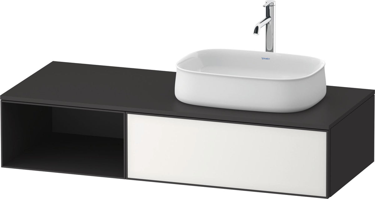 Duravit Zencha Konsolenwaschtischunterbau 1300 mm Eiche Anthrazit mit Auszug
