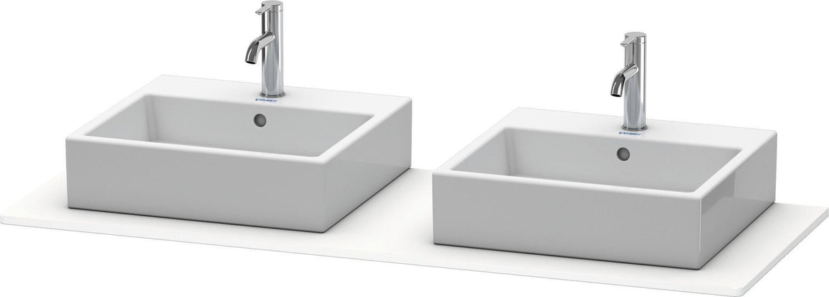 DURAVIT XSquare Konsole 1400 mm betongrau matt mit zwei Ausschnitten für Doppelwaschtisch