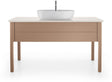 DURAVIT Aufsatzbecken Luv 600 mm weiß mit Hahnlochbank und Halbsäule, ohne Überlauf