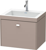 DURAVIT Brioso c-bonded Waschtischset 600 mm, wandhängend, Betongrau Matt, 1 Auszug