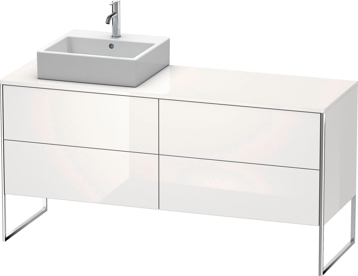 DURAVIT XSquare Waschtischunterbau betongrau matt 1600 mm mit 4 Auszügen, bodenstehend