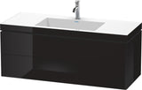 DURAVIT L-Cube c-bonded Waschtischset 1200 mm Schwarz Hochglanz mit Vero Air Waschtisch
