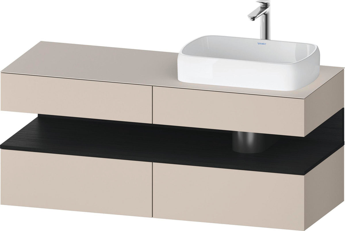 DURAVIT Qatego Konsolenwaschtischunterbau 1400 mm Weiß Matt Eiche Schwarz Matt wandhängend