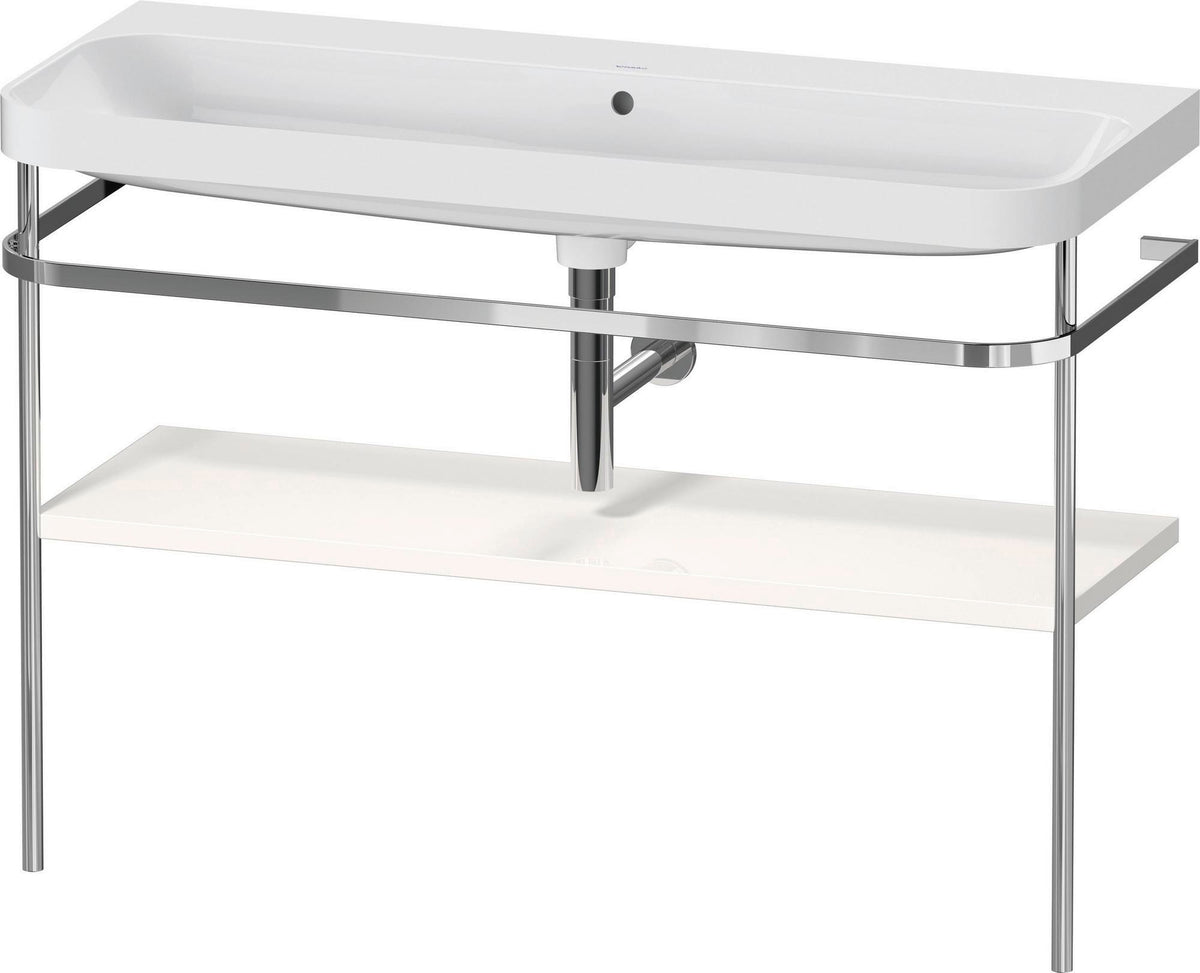Duravit Happy D.2 c-shaped Waschtischset 1175 mm mit Metallkonsole und Waschschüssel