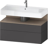 DURAVIT Qatego Waschtischunterbau 990 mm Eiche Terra Matt mit LED-Nischenbeleuchtung
