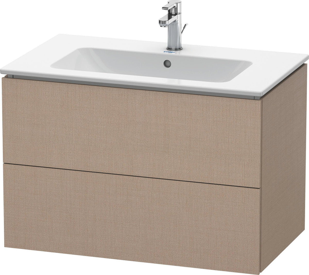 Duravit L-Cube Waschtischunterbau 820 mm taupe matt mit 2 Schubkästen und Tip-On-Technik