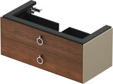 DURAVIT White Tulip Waschtischunterbau wandhängend 984 mm Nussbaum Taupe mit 2 Schubkästen
