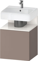 DURAVIT Qatego Waschtischunterbau 490 mm wandhängend, 1 Tür links, Weiß Matt mit Eiche Schwarz Nische