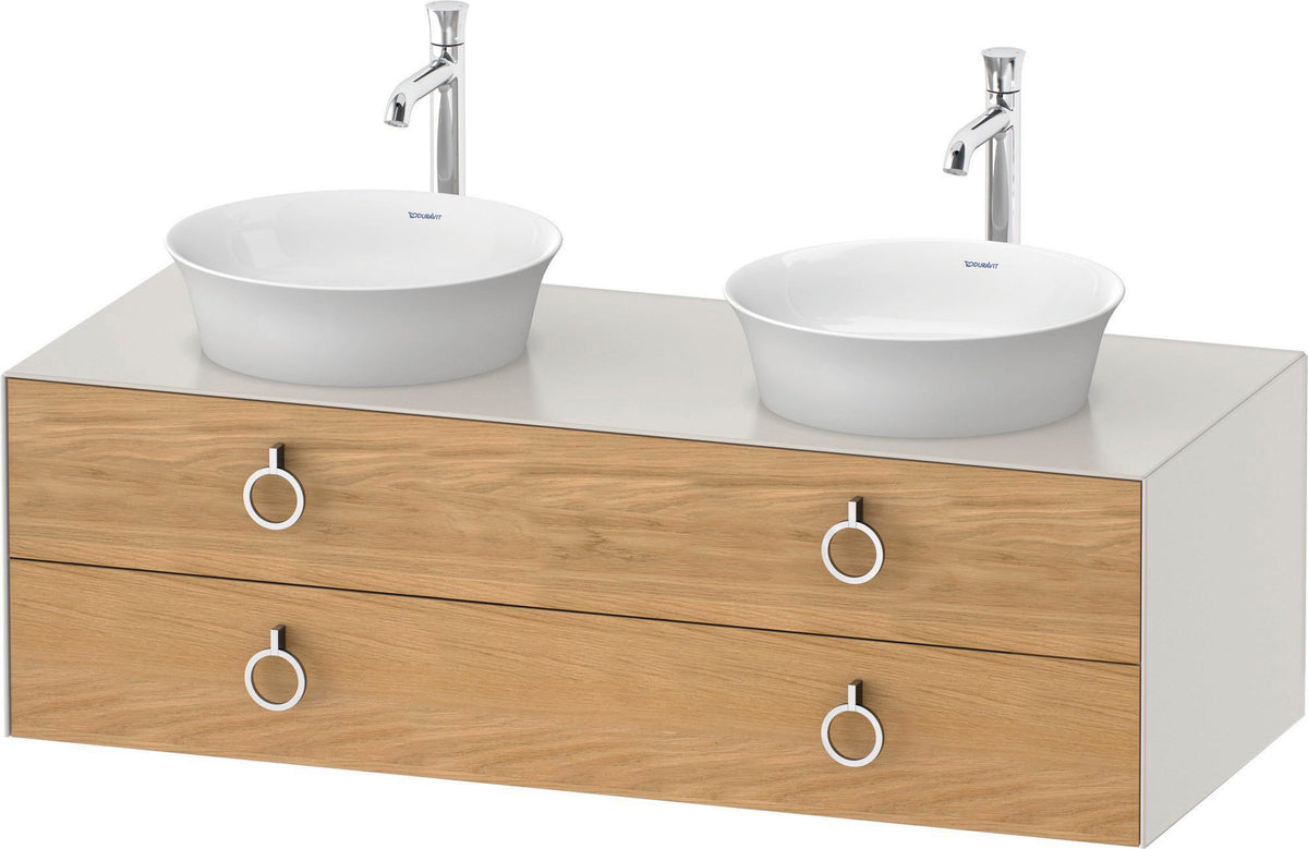 DURAVIT White Tulip Waschtischunterbau 1300 mm, 2 Schubkästen, wandhängend, Weiß Seidenmatt