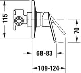 Duravit No.1 Einhebelmischer Unterputz Set – Keramikmischsystem, Chrom Hochglanz