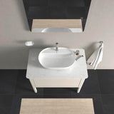 DURAVIT Luv Quarzsteinkonsole 988 mm, 1 Ausschnitt, Weiß Struktur, ohne Beleuchtung