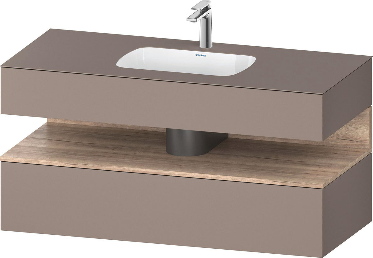 DURAVIT Qatego Studio F. A. Porsche Einbauwaschtisch mit Konsolenwaschtischunterbau 1200 mm Weiß Matt