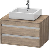 DURAVIT Ketho Waschtischunterbau wandhängend 800 mm Eiche Terra mit 2 Schubkästen