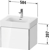 Duravit XSQUARE Waschtischunterbau 584 mm wandhängend mit Auszug – Tast-Senkrecht-Matt