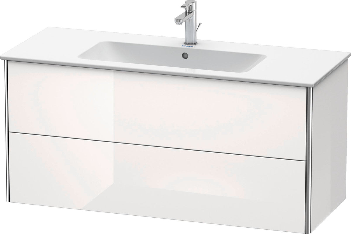 DURAVIT XSquare Waschtischunterbau betongrau matt, 2 Schubkästen, 1210 mm – wandhängend mit Tip-On