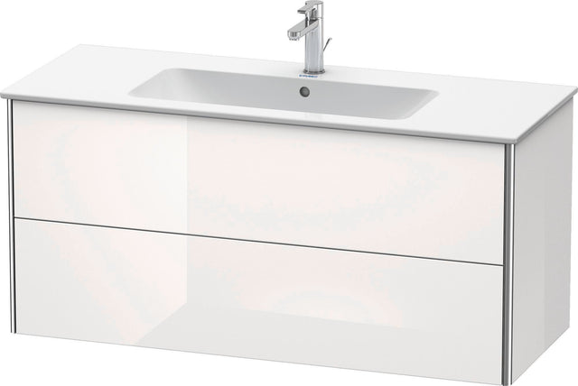 DURAVIT XSquare Waschtischunterbau 1210 mm, 2 Schubkästen, Weiß Seidenmatt, wandhängend