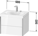 DURAVIT XViu c-bonded Waschtischset 600 mm wandhängend mit 2 Schubkästen und Tip-on-Technik
