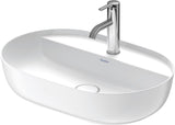 DURAVIT Aufsatzbecken Luv 600 mm weiß mit Hahnlochbank und Halbsäule, ohne Überlauf