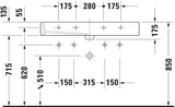 DURAVIT Waschtisch Vero 1000 mm mit Überlauf, Hahnloch mittig, WonderGliss, weiß