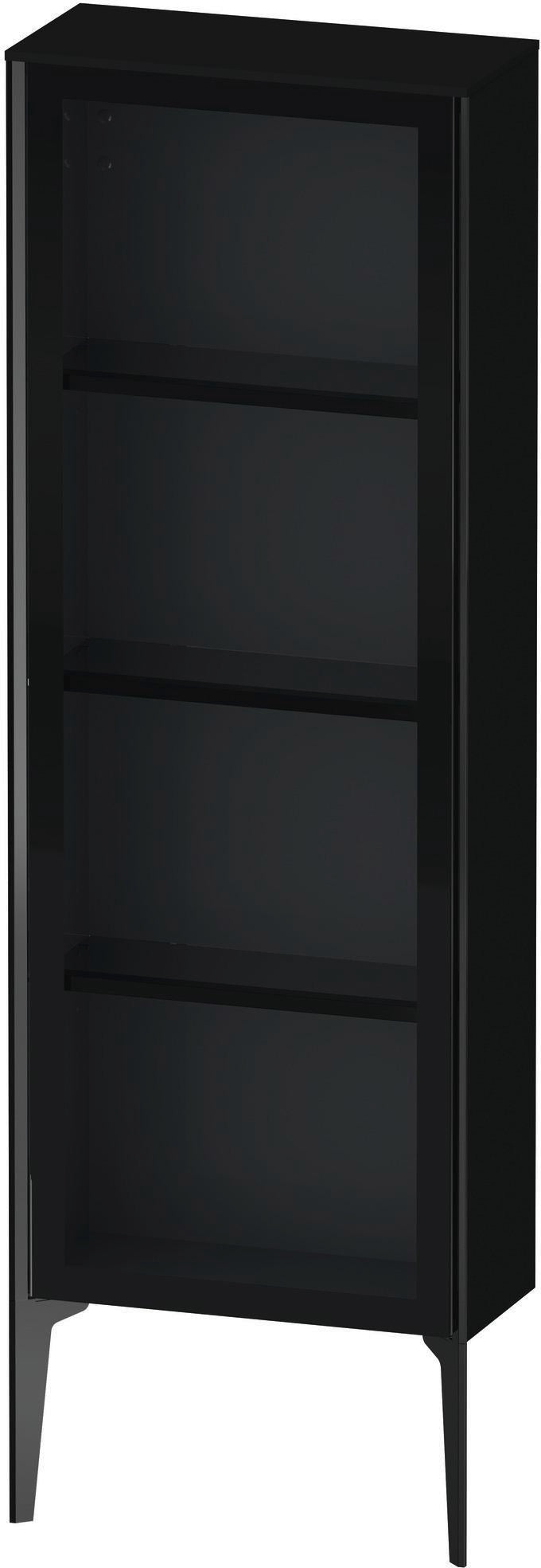 Duravit XViu Halbhochschrank mit Glastür 1330 mm, weiß hochglanz, rechts, Push-Open & Soft-Close