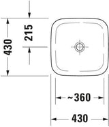 DURAVIT DuraStyle Einbauwaschtisch 430 mm weiß ohne Hahnlochbank von oben einbaubar