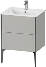 DURAVIT XViu Waschtischunterbau bodenstehend 610 mm, 2 Auszüge, weiß matt – Tip-On & Soft-Close