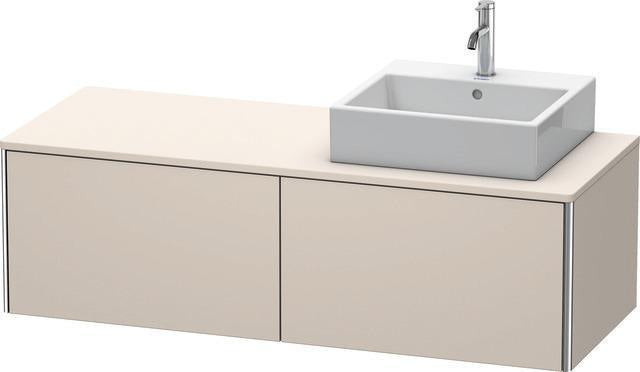 Duravit Waschtischunterbau XSquare 1400 mm wandhängend mit Auszug links, Becken rechts, seidenmatt